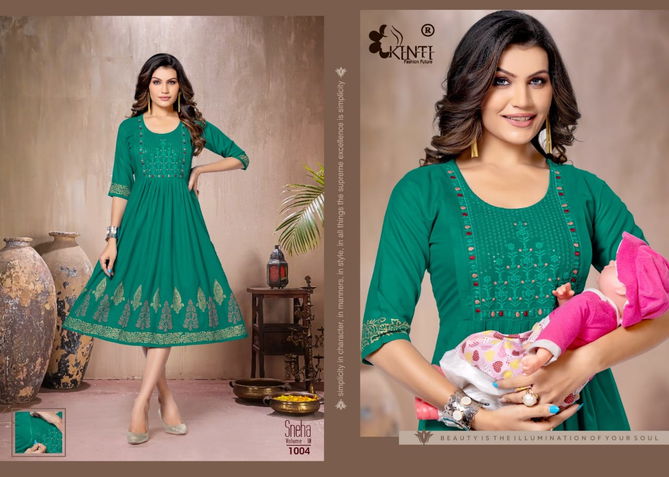 Kinti Sneha Volume 10 Daily Wear Wholesale Printed Feeding Kurtis
